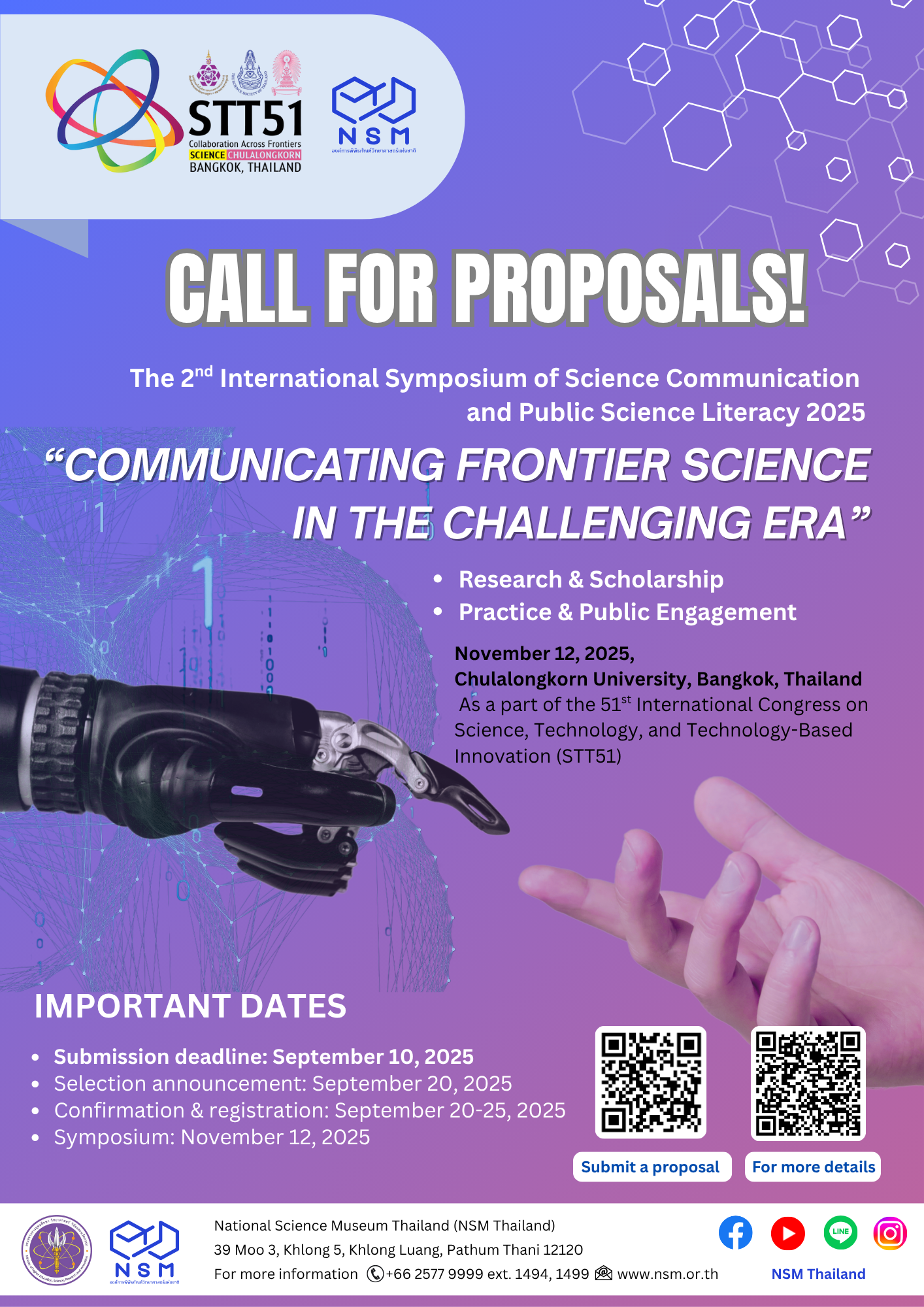 Call for Proposals: The 2nd International Symposium of Science Communication and Public Science Literacy 2025