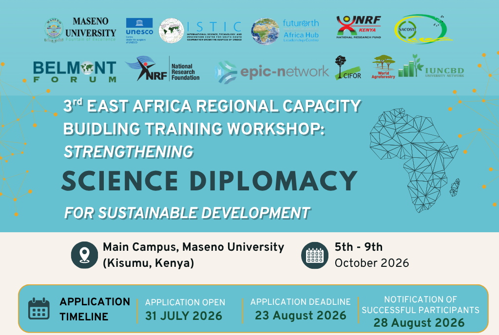 Call for Applications - 3rd East Africa Regional Capacity Building Training Workshop (EARW): Strengthening Science Diplomacy for Sustainable Development